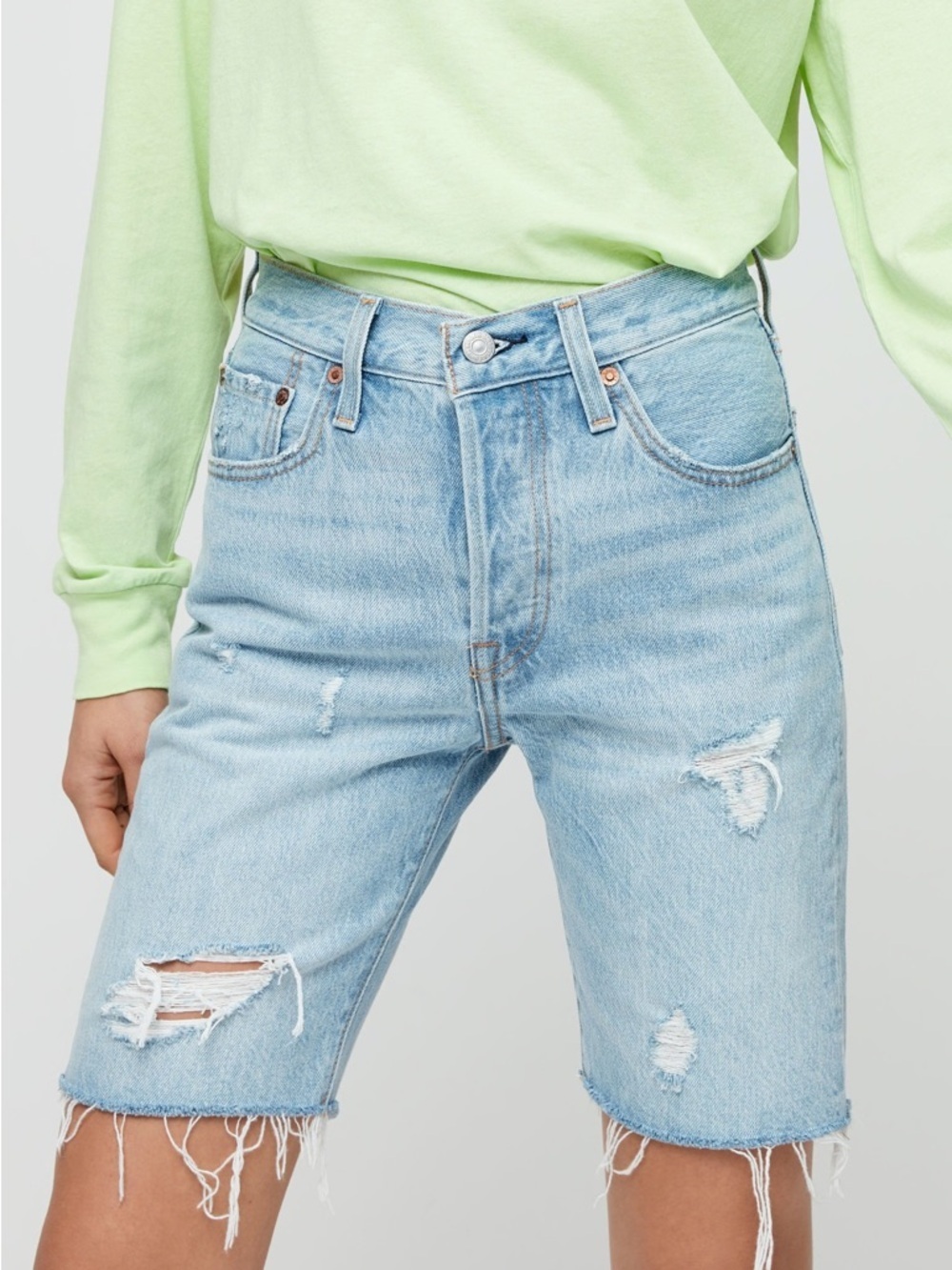 Levi's 501 Slouch Short Bermuda Light Wash Denim Shorts